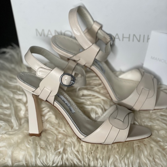 Manolo Blahnik 
Sandals in light beige leather Hydra Calf - Picture 5 of 8